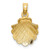 Image of 14K Yellow Gold 2-D Scallop Shell Pendant K7395