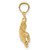 Image of 14K Yellow Gold 2-D Sea Turtle w/ Tail Pendant K7647