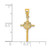 Image of 14K Yellow Gold 2-D Starburst Crucifix Pendant