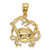 Image of 14K Yellow Gold 2-D Textured Crab Pendant K7627