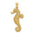 Image of 14K Yellow Gold 2-D Textured Seahorse Pendant