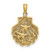 Image of 14K Yellow Gold 2-D Textured Shell w/ Two Starfish & Coral-Design Pendant Image of 14K Yellow Gold 2-D Textured Shell w/ Two Starfish & Coral-Design Pendant