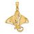 Image of 14K Yellow Gold 2-D Textured Spotted Eagle Ray Pendant K7477