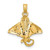 Image of 14K Yellow Gold 2-D Textured Spotted Eagle Ray Pendant K7487