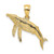 Image of 14K Yellow Gold 2-D Textured Whale Pendant K7447