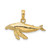 Image of 14K Yellow Gold 2-D Whale Pendant K7448 Image of 14K Yellow Gold 2-D Whale Pendant K7448