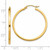 Image of 35mm 14K Yellow Gold 2mm Square Tube Hoop Earrings T1075