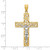 Image of 14K Yellow Gold 2-Tone Shiny-Cut Large Block Filigree Cross w/ Crucifix Pendant