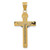 Image of 14K Yellow Gold 2-Tone Shiny-Cut Medium Block Lattice Cross w/ Crucifix Pendant
