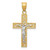 Image of 14K Yellow Gold 2-Tone Shiny-Cut Small Block Filigree Cross w/ Crucifix Pendant