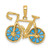 Image of 14K Yellow Gold 3-D Blue Enameled Bicycle Pendant