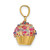 Image of 14K Yellow Gold 3-D Cupcake Pendant w/ Colored Bead Icing
