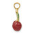 Image of 14K Yellow Gold 3-D Enamel Cherries w/ Stem & Leaf Pendant