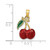 Image of 14K Yellow Gold 3-D Enamel Cherries w/ Stem & Leaf Pendant