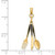 Image of 14K Yellow Gold 3-D Enamel Knife, Fork, Spoon Moveable Pendant