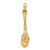 Image of 14K Yellow Gold 3-D Enamel Spatula, Wooden Spoon, Whisk Moveable Pendant