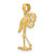 Image of 14K Yellow Gold 3-D Flamingo w/ Head Up Pendant