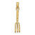Image of 14K Yellow Gold 3-D Fork Garden Tool Pendant