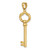 Image of 14K Yellow Gold 3-D Key w/ Key To My Heart Pendant