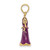 Image of 14K Yellow Gold 3-D Moveable Enamel Eggplant Dress w/ Shoe Pendant