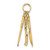 Image of 14K Yellow Gold 3-D Moveable Garden Hand Tool Collection Pendant