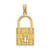 Image of 14K Yellow Gold 3-D Padlock w/ Key Hole Pendant