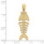 Image of 14K Yellow Gold 3-D Polished & Textured Fishbone Pendant