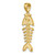 Image of 14K Yellow Gold 3-D Polished & Textured Fishbone Pendant