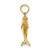 Image of 14K Yellow Gold 3-D Polished & Textured Mini Dolphins Jumping Pendant