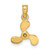 Image of 14K Yellow Gold 3-D Polished Mini Three Blade Propeller Pendant