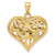 Image of 14K Yellow Gold 3-D Shiny-Cut Heart Pendant