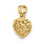 Image of 14K Yellow Gold 3-D Shiny-Cut Mini Puffed Heart Pendant
