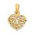 Image of 14K Yellow Gold 3-D Shiny-Cut Mini Puffed Heart Pendant