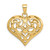 Image of 14K Yellow Gold 3-D Shiny-Cut Open Filigree Heart Pendant