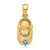 Image of 14K Yellow Gold 3-D Simulated December/Synthetic Stone Baby Shoe Pendant