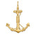 Image of 14K Yellow Gold 3-D Solid Anchor w/ Rope Pendant
