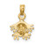 Image of 14K Yellow Gold 3-D Textured Mini Frog Facing Down Pendant