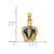 Image of 14K Yellow Gold 3-D w/ Blue Enamel Inside Crown Pendant