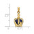 Image of 14K Yellow Gold 3-D w/ Enamel Crown w/ Cross On Top Pendant