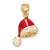 Image of 14K Yellow Gold 3-D w/ Red & White Enamel Santa Hat Pendant