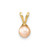 Image of 14K Yellow Gold 4-5mm Round Pink Freshwater Cultured Pearl Pendant