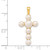 Image of 14k Yellow Gold 4-6mm White Button Freshwater Cultured Pearl Cross Pendant