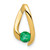 Image of 14K Yellow Gold 4mm Emerald Pendant