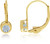 Image of 14K Yellow Gold 4mm Round Aquamarine Bezel Leverback Earrings