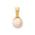Image of 14K Yellow Gold 5-6mm Round Pink Freshwater Cultured Pearl Pendant