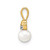 Image of 14K Yellow Gold 5-6mm White Round Freshwater Cultured Pearl and Diamond Pendant