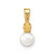 Image of 14K Yellow Gold 5-6mm White Round Freshwater Cultured Pearl and Diamond Pendant