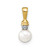 Image of 14K Yellow Gold 5-6mm White Round Freshwater Cultured Pearl and Diamond Pendant