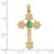 Image of 14K Yellow Gold 5x3mm Oval Emerald cross pendant