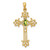Image of 14K Yellow Gold 5x3mm Oval Peridot cross pendant